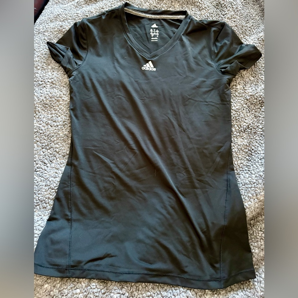 adidas Black Climalite V‑Neck Activewear Shirt. Size Small.